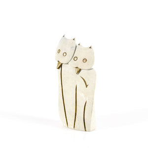 Owls Hand Stone Carving