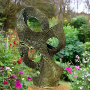 hand carved stone garden sculpture
