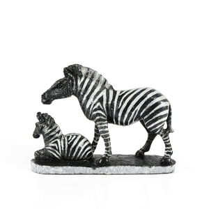 Zebra & Foal African Sculpture